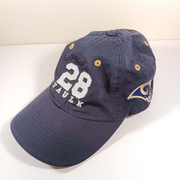 Marshall Faulk Baseball Cap Hat #28 St. Louis Rams Charter Promo Strapback Blue - Picture 5 of 8